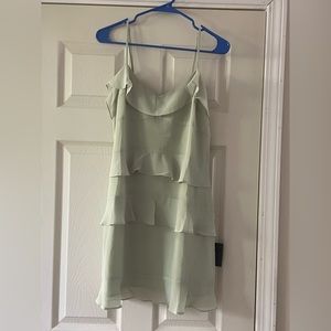 NWT Ruffle Chiffon Minidress in Light Green. Size M